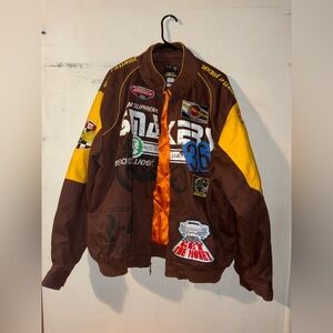 AKCESS Racing Patch Jacket XL Y2K Moto Streetwear Embroidered